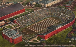 Vintage Postcard Memorial Stadium School University of Minnesota Minneapolis