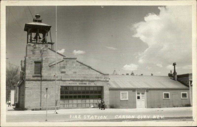 Carson City NV Fire Station  1950s Used Real Photo Postcard