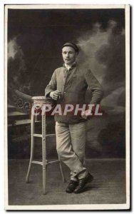 PHOTO CARD Fantasy - Men - Young Man with Cigar - Old Postcard