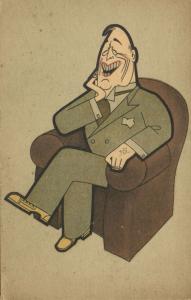 WWII Caricature U.S. President Franklin D. Roosevelt (1940s)