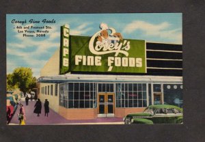 NV Corey's Fine Foods Restaurant Las Vegas Nevada Linen Postcard