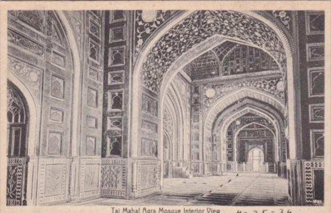 India Agra Taj Mahal Mosque Interior View