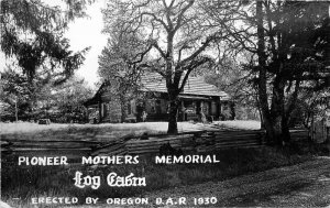 Log Cabin Pioneer Mothers Memorial St Paul Oregon 1950s RPPC Photo Postcard 7217