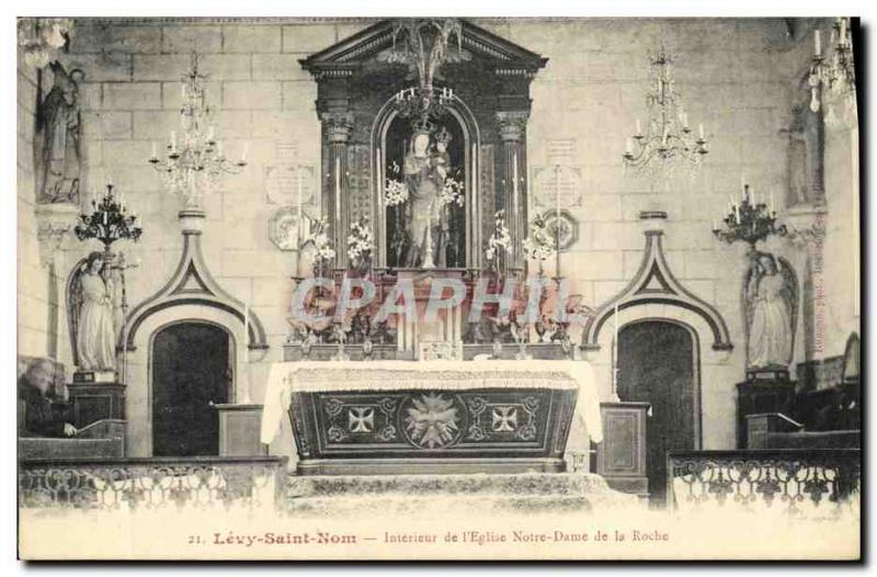 Old Postcard Holy Name Levy Interior of The Church of Our Lady of the Rock