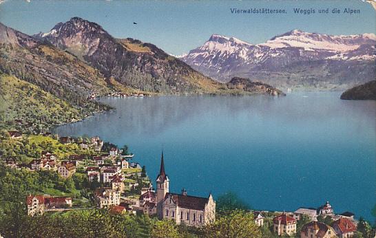 Switzerland Vierwaldstaettersee Weggis und die Alpen