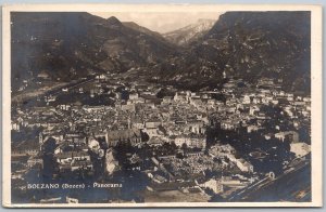 Bolzano Bozen Italy 1930s RPPC Real Photo Postcard Aerical View South Tyrol