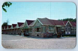 London Ontario Canada Postcard White Village Motel Dundes Street c1950's