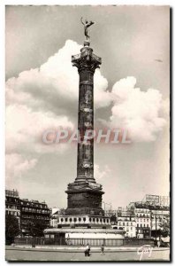 Modern Postcard Paris And Its Wonders Place De La Bastille and Column From Ju...