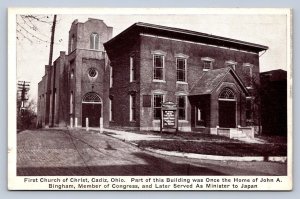 K4/ Cadiz Ohio Postcard c1910 Harrison County First Church of Christ 377