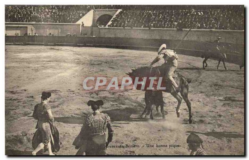 Old Postcard Bullfight Taurus Arenes de Beziers Good picnic