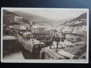 Cornwall: POLPERRO General View of Harbour & Village - Old Postcard