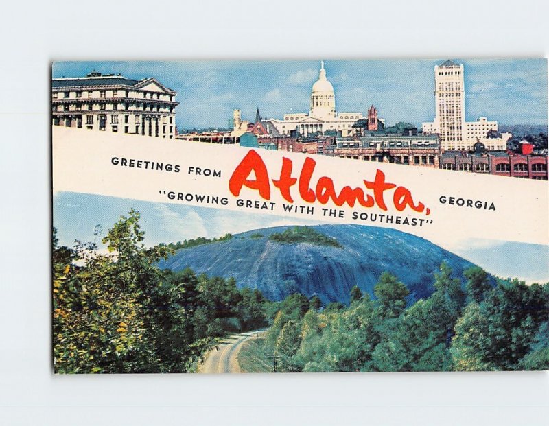 Postcard Growing Great With The Southeast, Greetings From Atlanta, Georgia