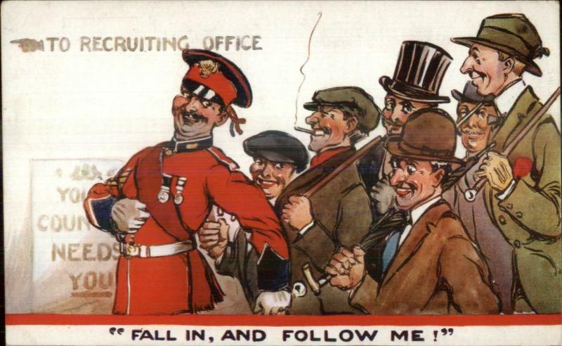 British WWI Era Military Recruiting Comic Patriotic Series VII Postcard