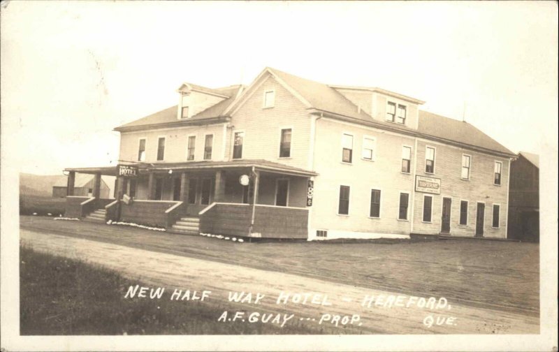 Hereford Quebec Half Way Hotel 1930s Real Photo Postcard