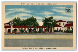 Partial View Of City Motel Roadside Fresno California CA Vintage Postcard