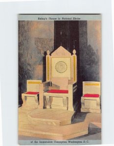 Postcard Bishop's Throne in National Shrine of the Immaculate Conception, DC