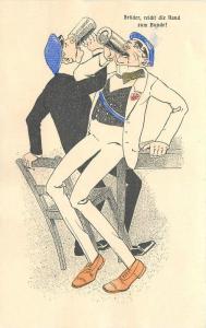 Artist impression Comic Humor men drinking Caricature C-1910 postcard 7681