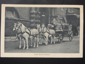 Ireland IRISH STATE COACH at The Royal Mews, Buckingham Palace Old PC by Tuck