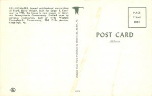 FALLINGWATER Frank Lloyd Wright House 1960s Postcard Pennsylvania