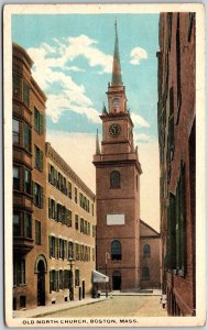 Old North Church Boston Massachusetts MA Buildings Street View Parish Postcard