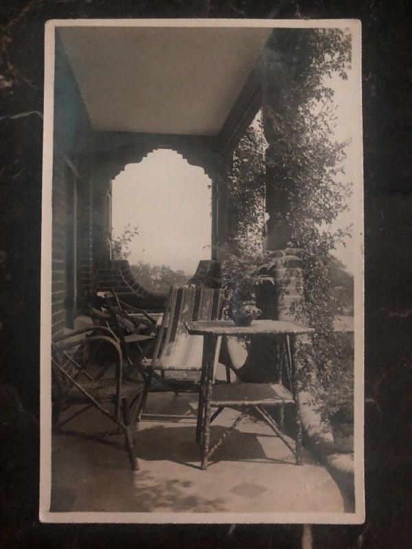 Mint USA RPPC Real Picture Postcard House Porch View