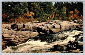 Pabineau Falls, Nepisiguit River, New Brunswick, Vintage 1973 Chrome Postcard