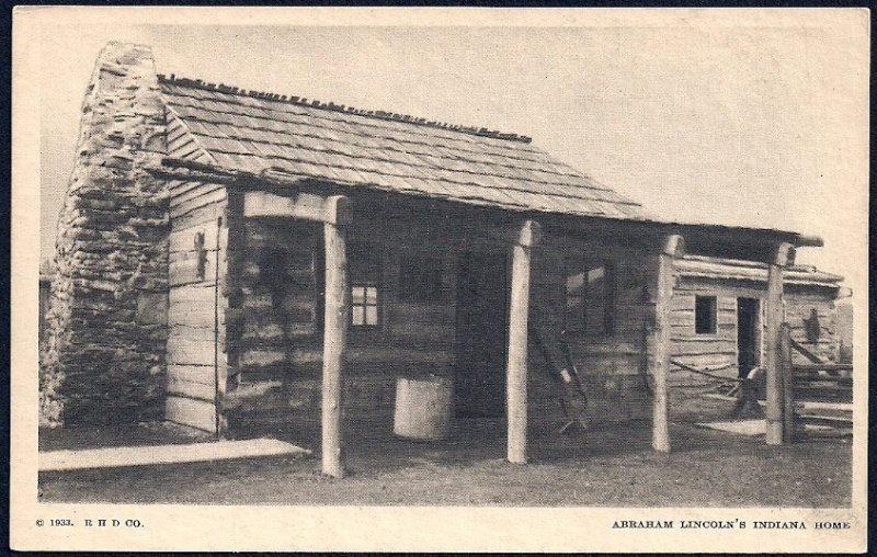 '..Lincolns Indiana Home' Chicago World's Fair Unused 1933