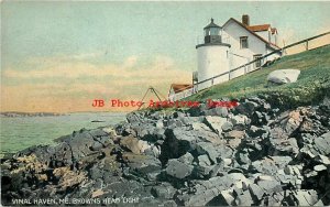 ME, Vinal Haven, Maine, Browns Head Light House, Leighton No 4956