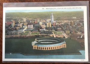 US Used Postcard Municipal Stadium Cleveland OH PM 8/6/1932 LB