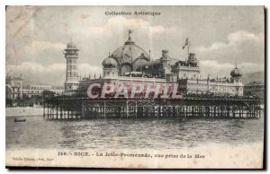 Postcard Old Nice la Jetee Promenade view from the Sea