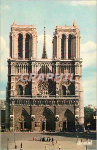 Modern Postcard Paris Facade of Notre Dame