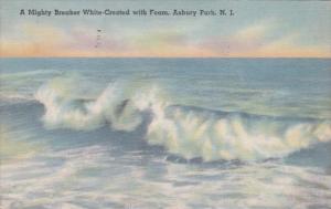 New Jersey Asbury Park A Mighty Breaker White Crested With Foam 1946