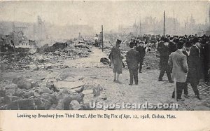 Looking up Broadway from Third Street after the Bit Fire of April 12, 1908 - ...