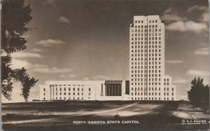 RPPC Postcard North Dakota State Capitol Bismark ND 1934