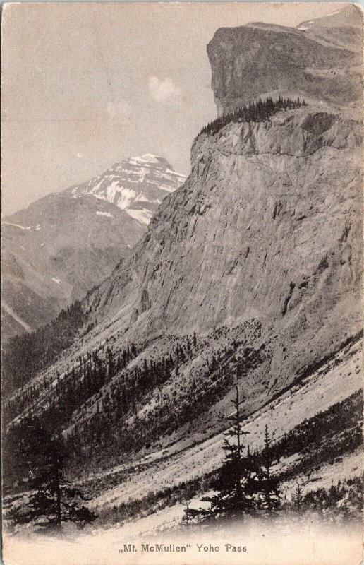 Mt McMullen Yoho Pass Antique Postcard DB UNP Unused Victoria BC Canada 