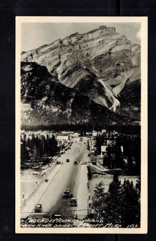 Mint Canada real picture Postcard RPPC Cascade Mountain Bow River Bridge Banff