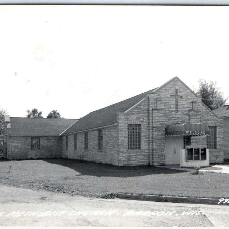 c1950s Barron, Wis. RPPC Free Methodist Episcopal ME Church Real Photo PC A112