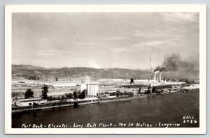 Longview WA Port Dock Longbell Plant Washington RPPC Ellis Photo Postcard V25