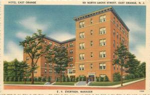 Colorpicture 1930s Hotel East Orange New Jersey roadside linen Postcard 12626