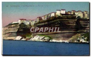 Old Postcard Corsica Corsica Bonifacio The cliffs and the city