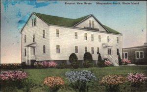 Misquamicut Beach RI Pleasant View House Albertype Hand Colored Vintage Postcard