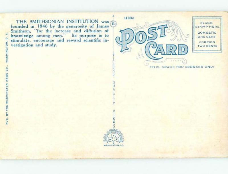 Unused W-Border SMITHSONIAN MUSEUM SCENE Washington DC hr0713