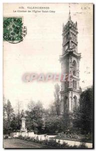 Old Postcard Valenciennes The Tower of the Church of Saint Gery