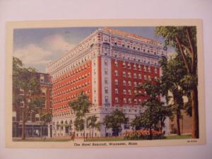 Linen BANCROFT HOTEL Worcester Massachusetts MA Postcard y5851