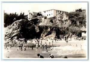 c1940's Building View in El Durazno Beach Quintero Chile RPPC Photo Postcard