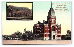 Postcard Court Houses Of Reno Co. 1872 & Present Time Hutchinson Kans. Kansas