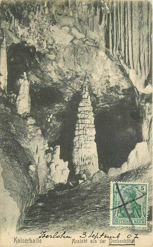 Artist impression Cave interior C-1910 Kaiserhalle Germany Postcard 20-6140