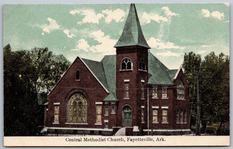 Fayetteville Arkansas c1910 Central Methodist Church