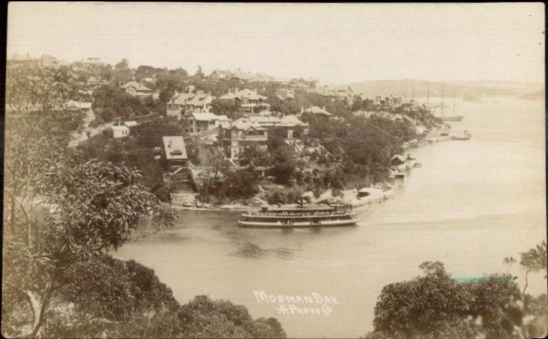 Mosman Bay Sydney Australia c1915 Real Photo Postcard jrf