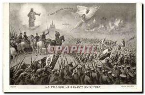 Old Postcard militaria France Soldier Of Christ